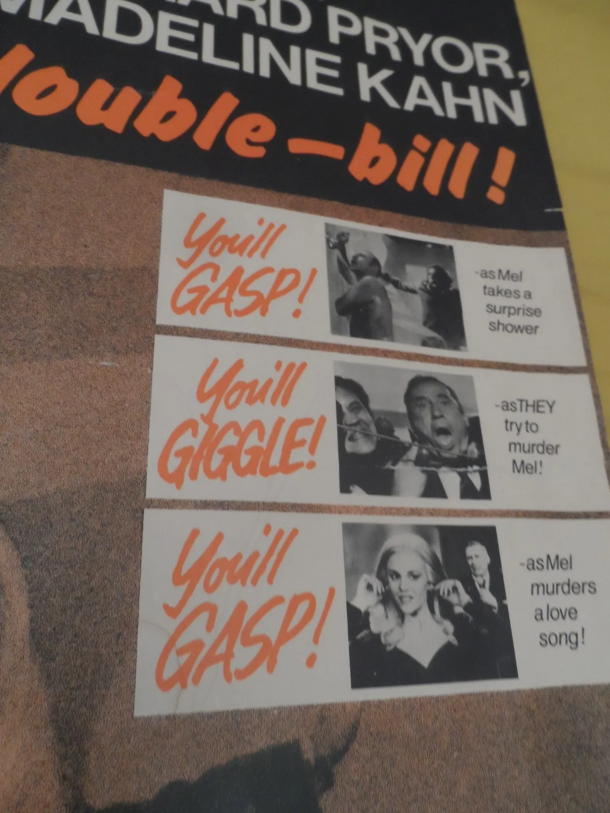 Quad Movie Poster - original, 1977 UK, double bill Richard Pryor Mel Brooks GOOD, изображение 4