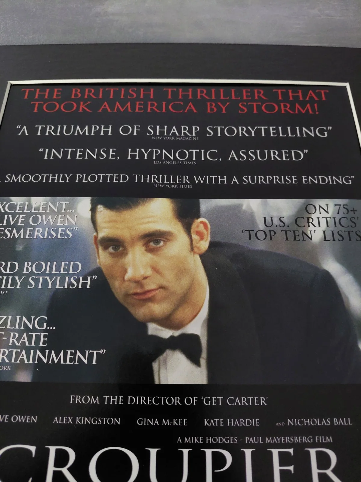 Croupier Movie Poster Original Movie Advert Mounted 14x11", изображение 2