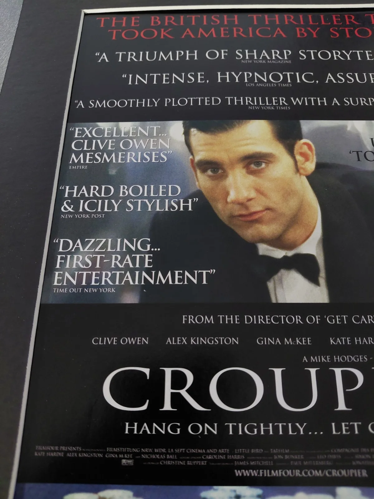 Croupier Movie Poster Original Movie Advert Mounted 14x11", изображение 3