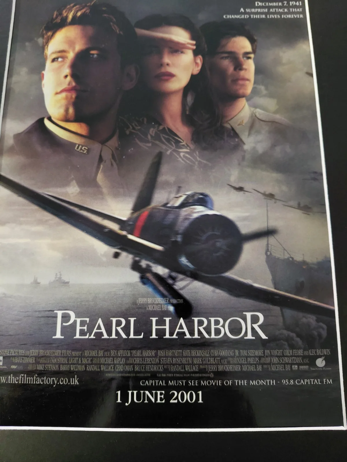 Pearl Harbor Movie Poster Original Movie Advert Mounted 14x11", изображение 3