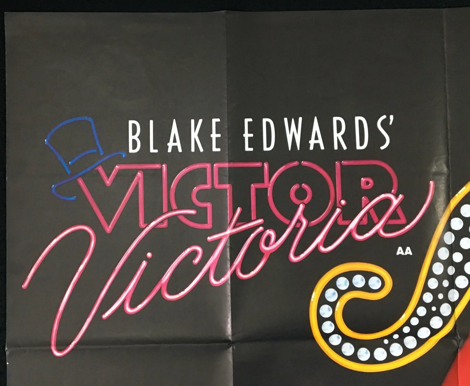 Victor Victoria ORIGINAL Quad Movie Poster Blake Edwards Julie Andrews 1982, изображение 2
