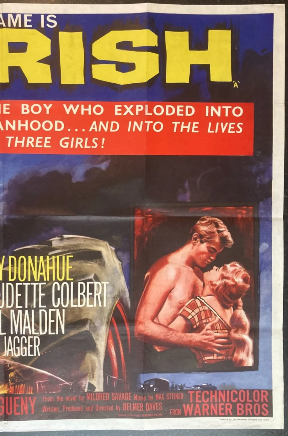 PARRISH 1961 Original Cinema UK Quad Movie POSTER Troy Donahue Chantrell, изображение 4