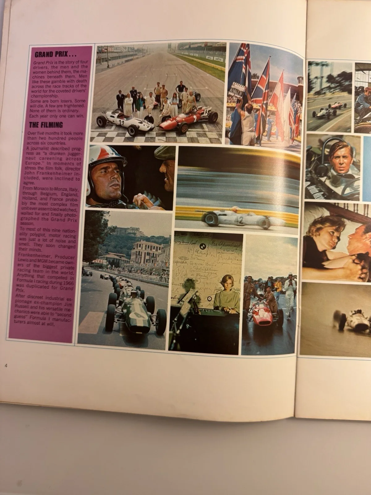 Collectable Grand Prix The Movie 1966 Brochure Very Rare Excellent Condition, изображение 4