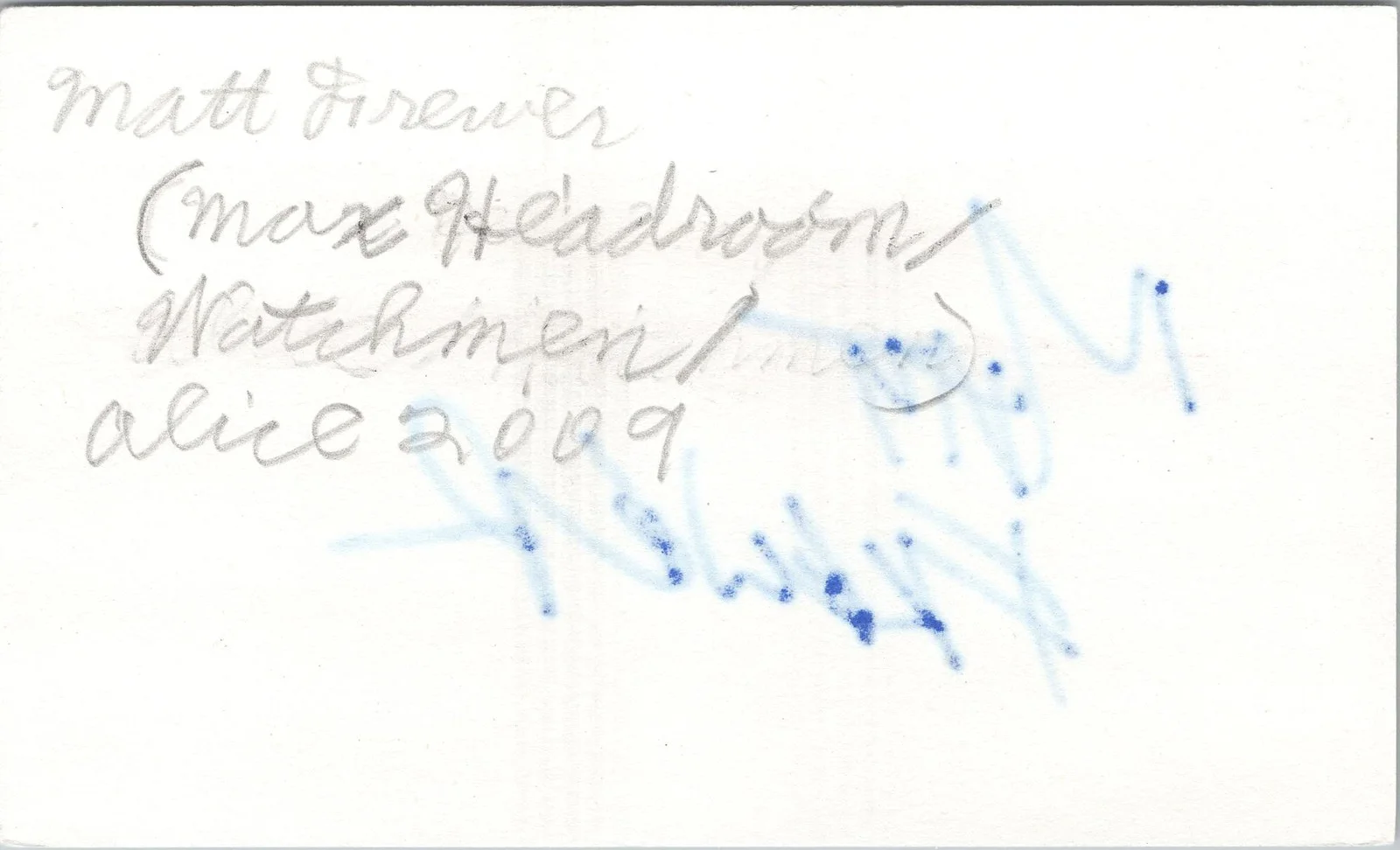 Matt Frewer — Matt Frewer Signed 3x5 Index Card Max Headroom Autographed, image 2