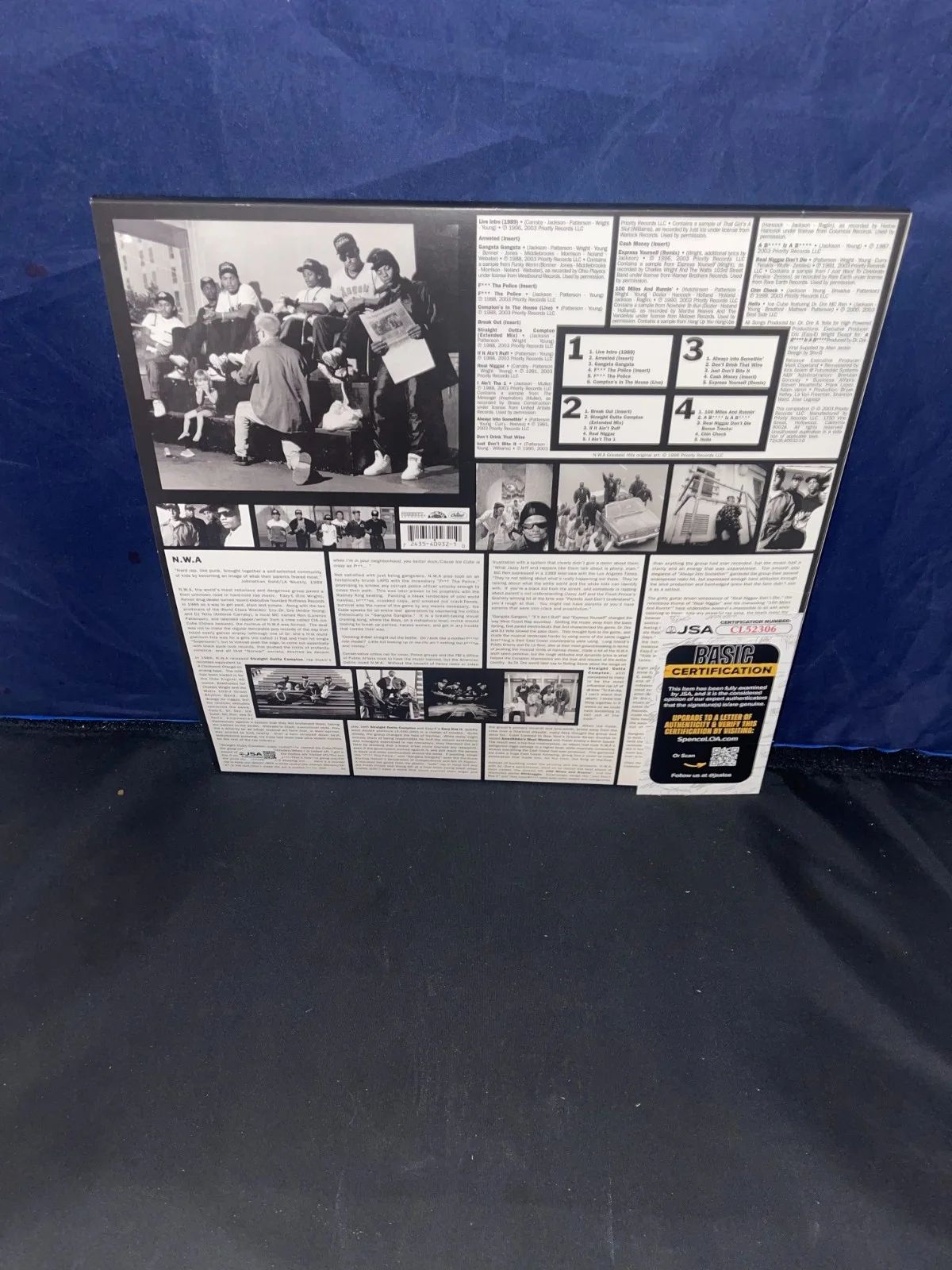 Ice Cube & DJ Yella Greatest Hits N.W.A Autographed Album Vinyl Record LP JSA 1, image 2