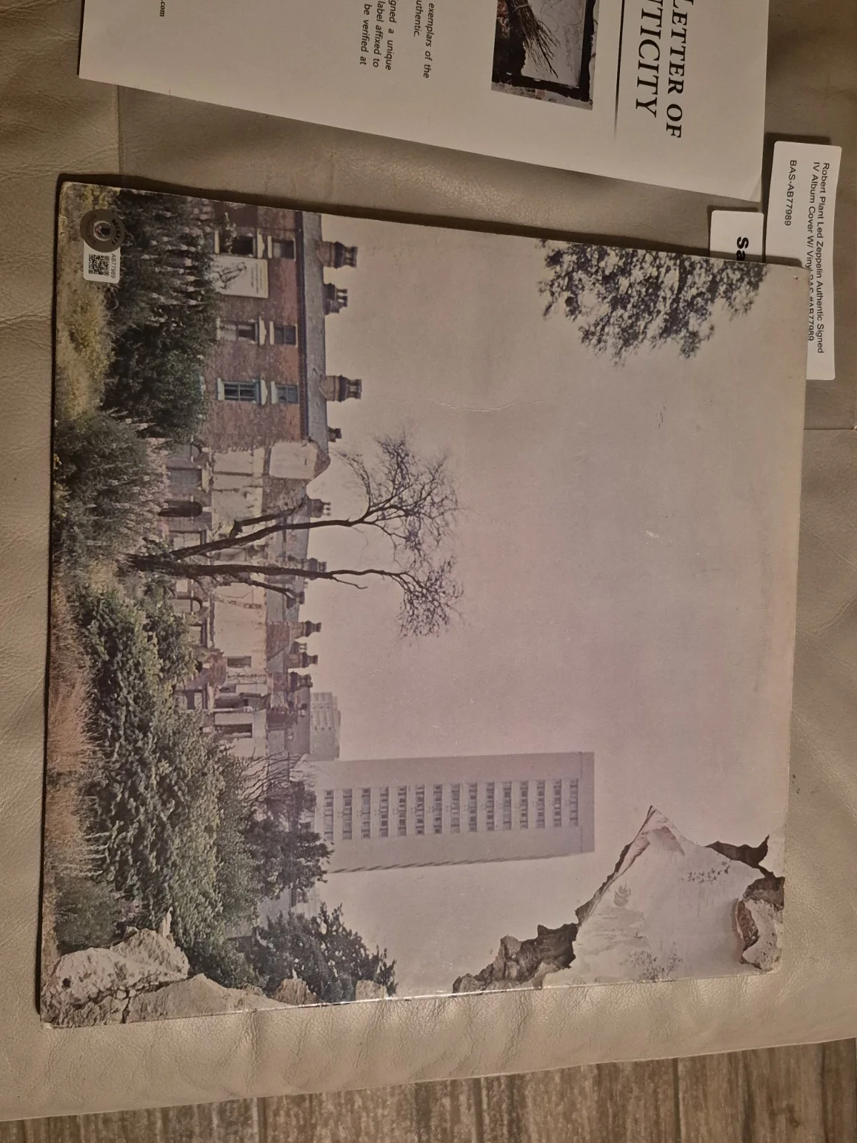 Led Zeppelin Signed Autographed Lp Robert Plant Vintage Black Dog, image 5