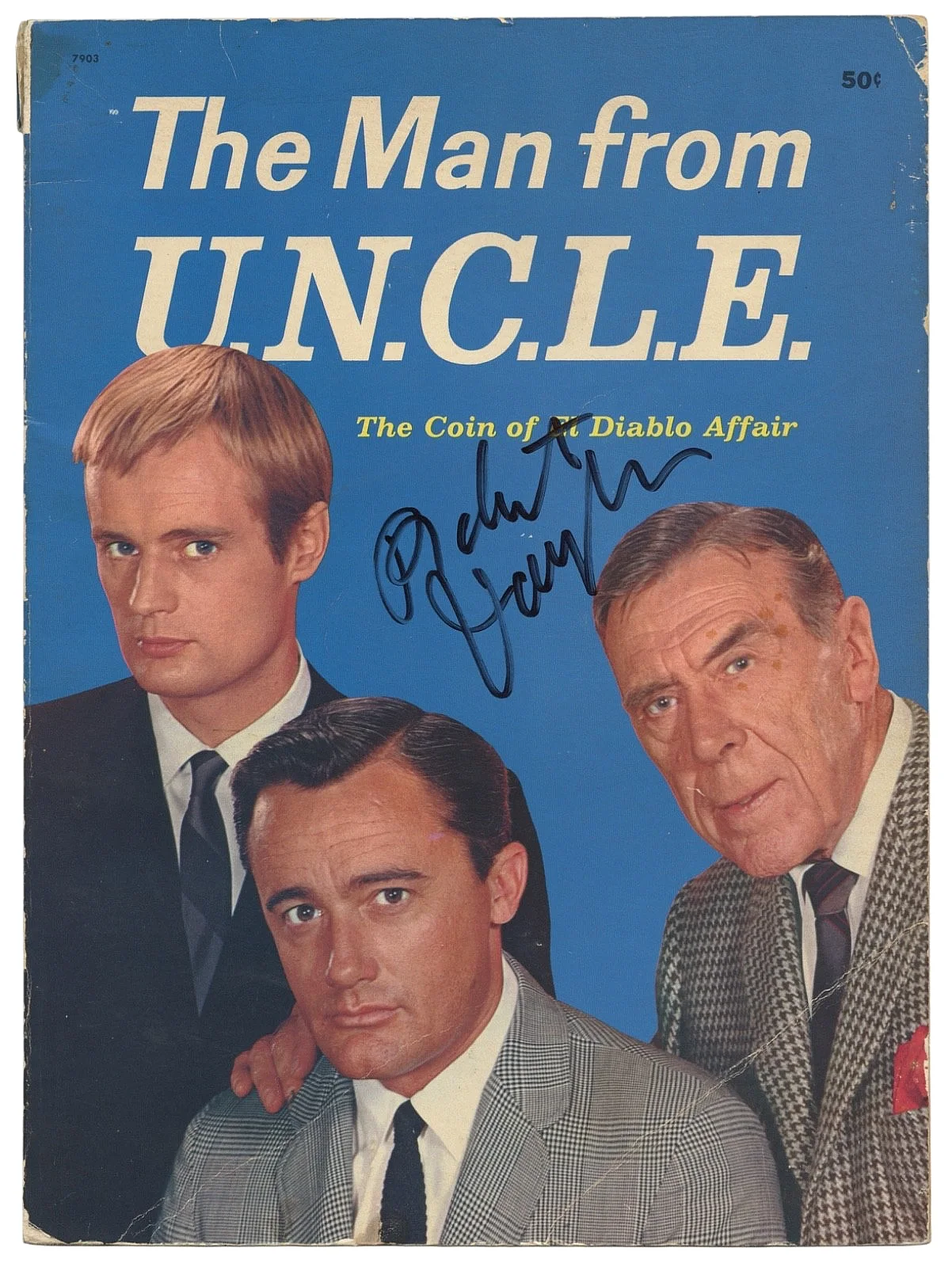 Robert Vaughn — ROBERT VAUGHN SIGNED AUTOGRAPHED 1965 THE MAN FROM U.N.C.L.E. WONDER BOOK
