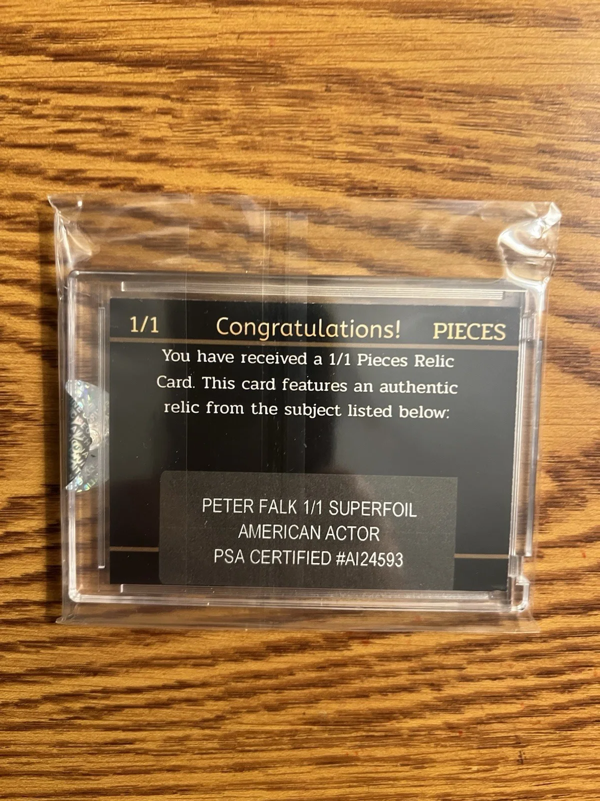PETER FALK PSA/DNA CERTIFIED SIGNED CUT PIECES LTD. EDT. #1/1 CARD & PHOTOS, изображение 3