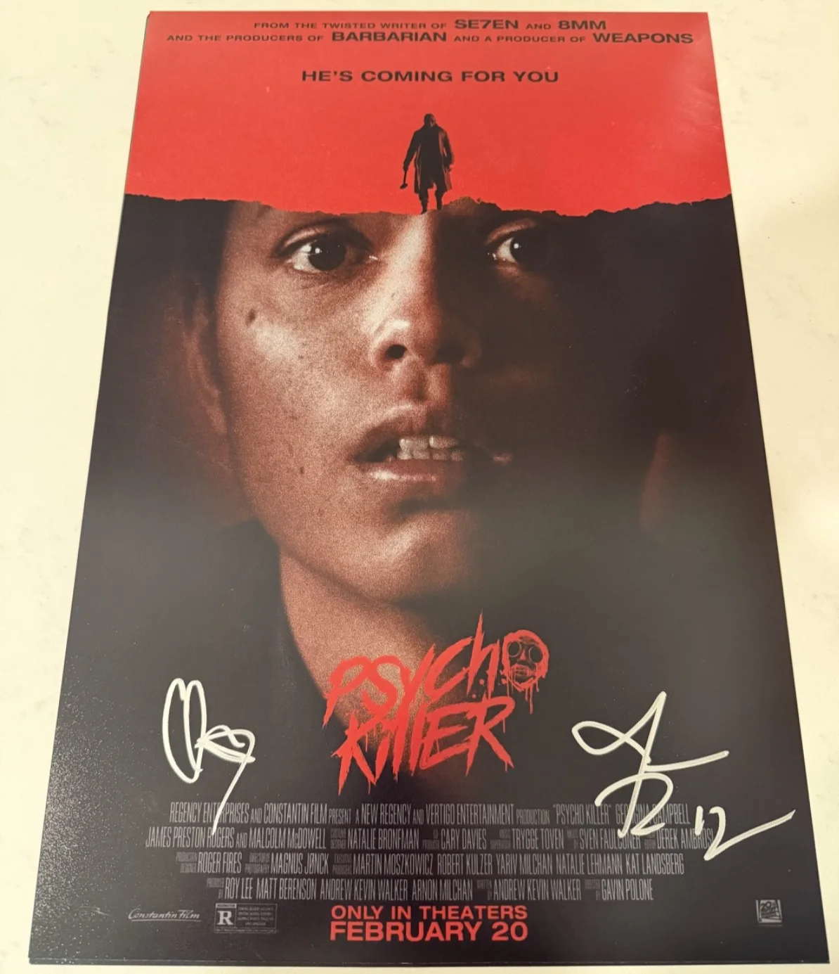 Georgina Campbell James Preston Rogers — Georgina Campbell James Preston Rogers Psycho killer autograph signed Poster 2