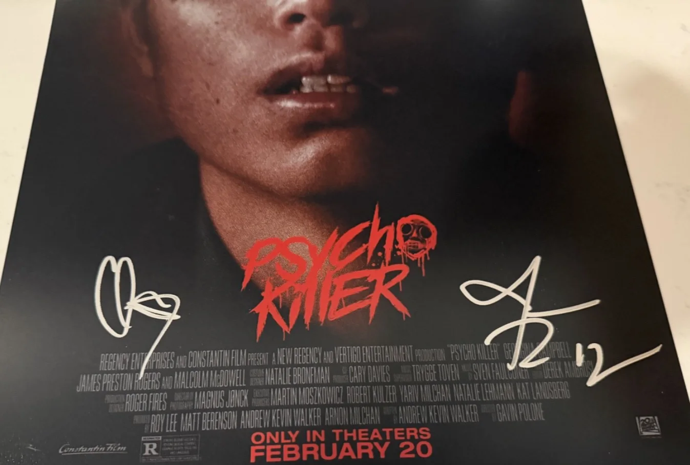 Georgina Campbell James Preston Rogers — Georgina Campbell James Preston Rogers Psycho killer autograph signed Poster 2, изображение 2