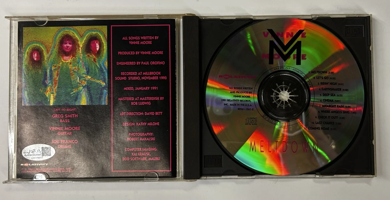 Vinnie Moore (UFO, Alice Cooper) Signed CD Booklet Auto Autograph JSA COA, image 4