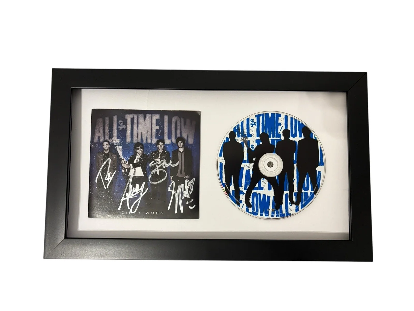 ALL TIME LOW SIGNED AUTOGRAPH x4 DIRTY WORK FRAMED CD ALEX +3 w/ PROOF JSA COA, image 3
