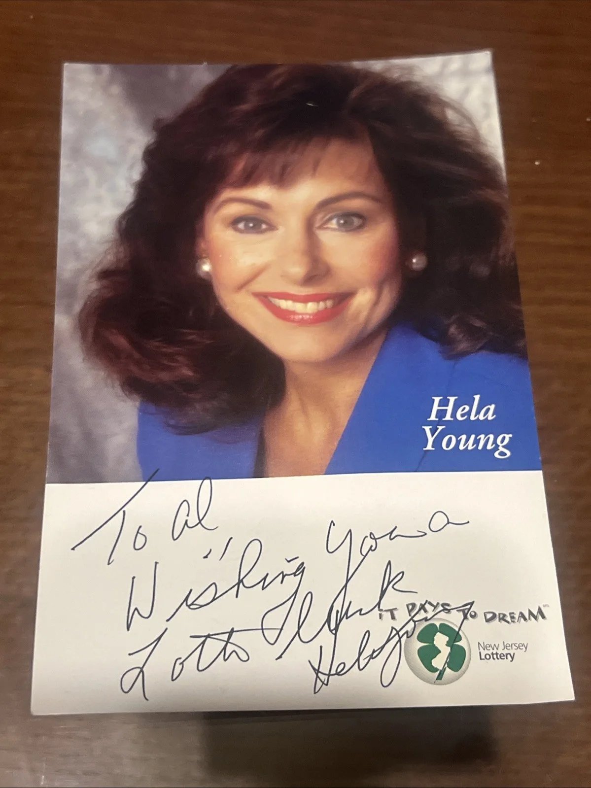 Hela Young — Hela Young, NJ Lottery Hostess - Autographed Picture, image 2