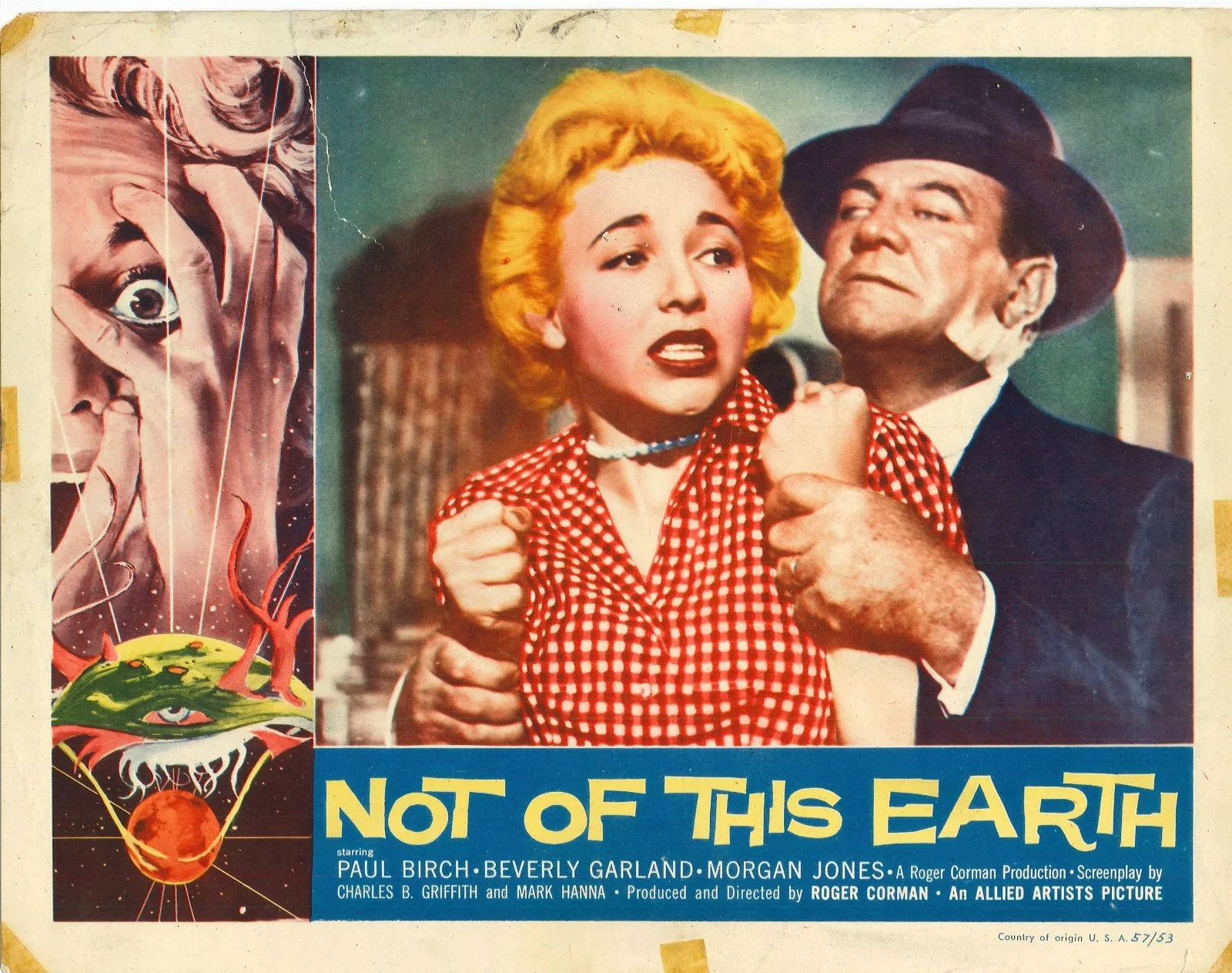 Not of This Earth 3x ORIGINAL US Lobby Cards Beverly Garland Roger Corman 1957, изображение 2
