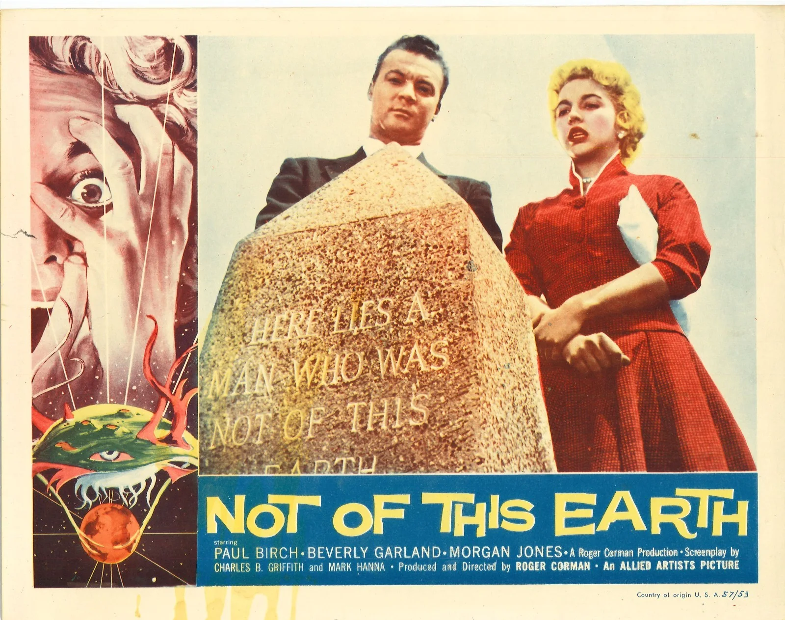Not of This Earth 3x ORIGINAL US Lobby Cards Beverly Garland Roger Corman 1957, изображение 3