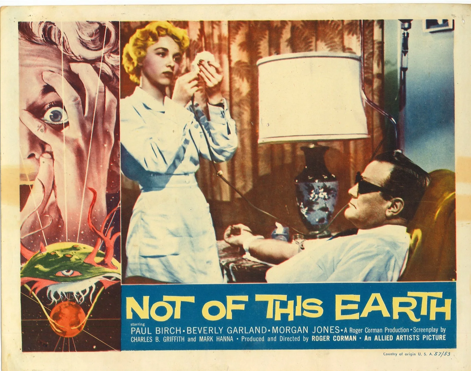 Not of This Earth 3x ORIGINAL US Lobby Cards Beverly Garland Roger Corman 1957, изображение 4