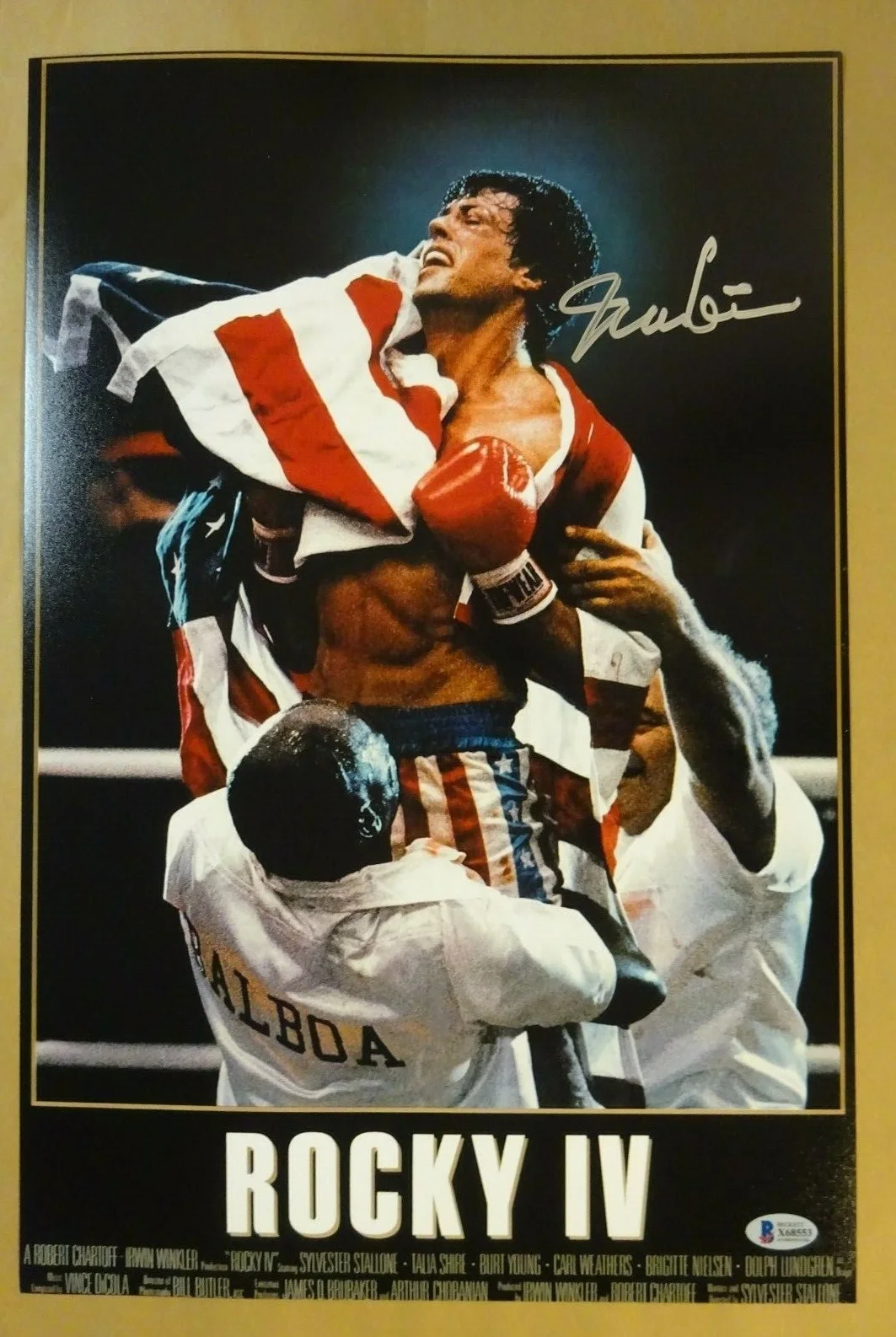 Irwin Winkler — Signed IRWIN WINKLER Autographed ROCKY IV 12"x18" Photo BECKETT BAS COA, image 2