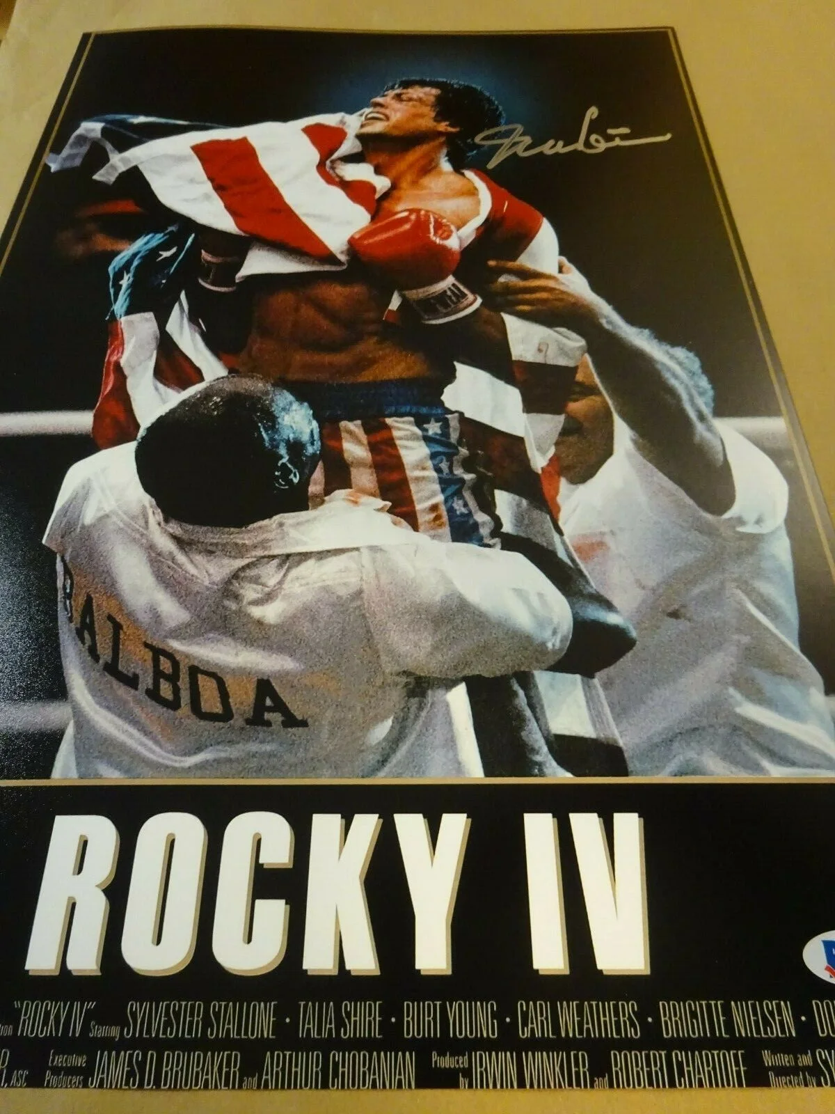 Irwin Winkler — Signed IRWIN WINKLER Autographed ROCKY IV 12"x18" Photo BECKETT BAS COA, image 4
