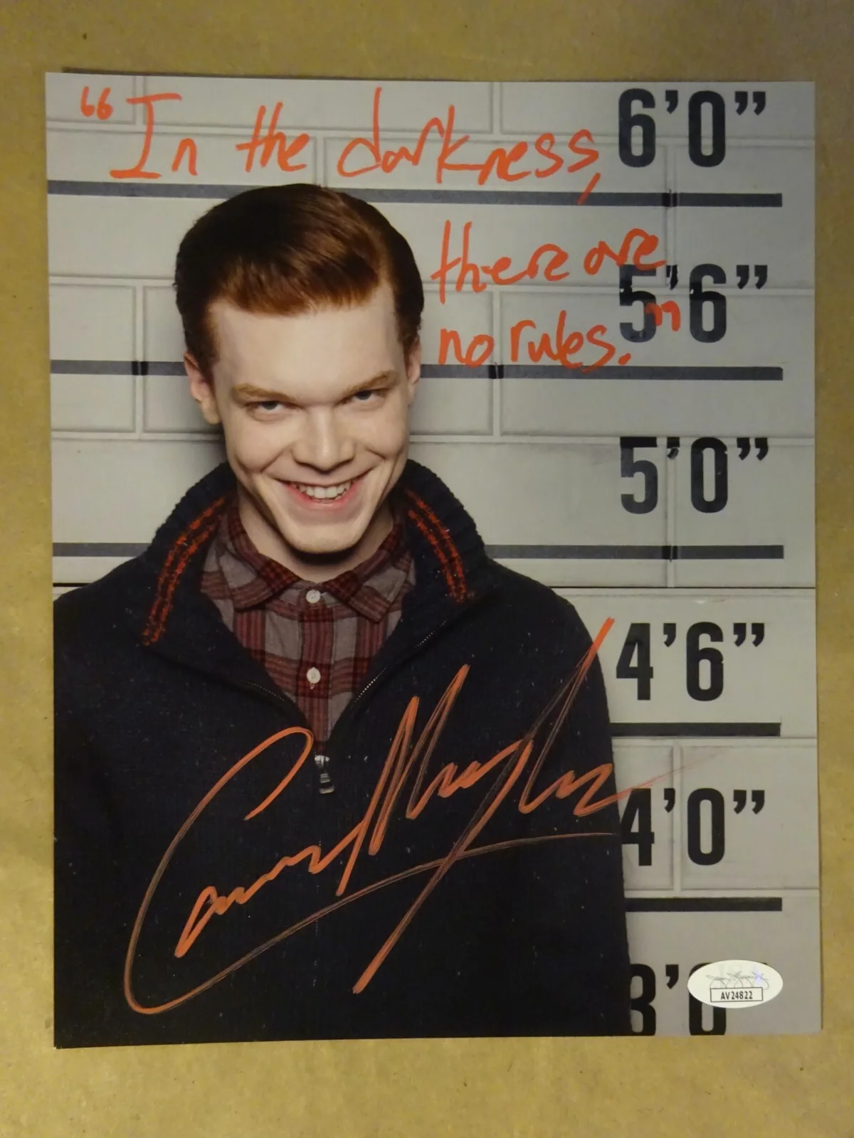 Cameron Monaghan — Signed Cameron Monaghan Autographed 8"x10" Photo Gotham w Sketch Jerome JSA COA, изображение 2