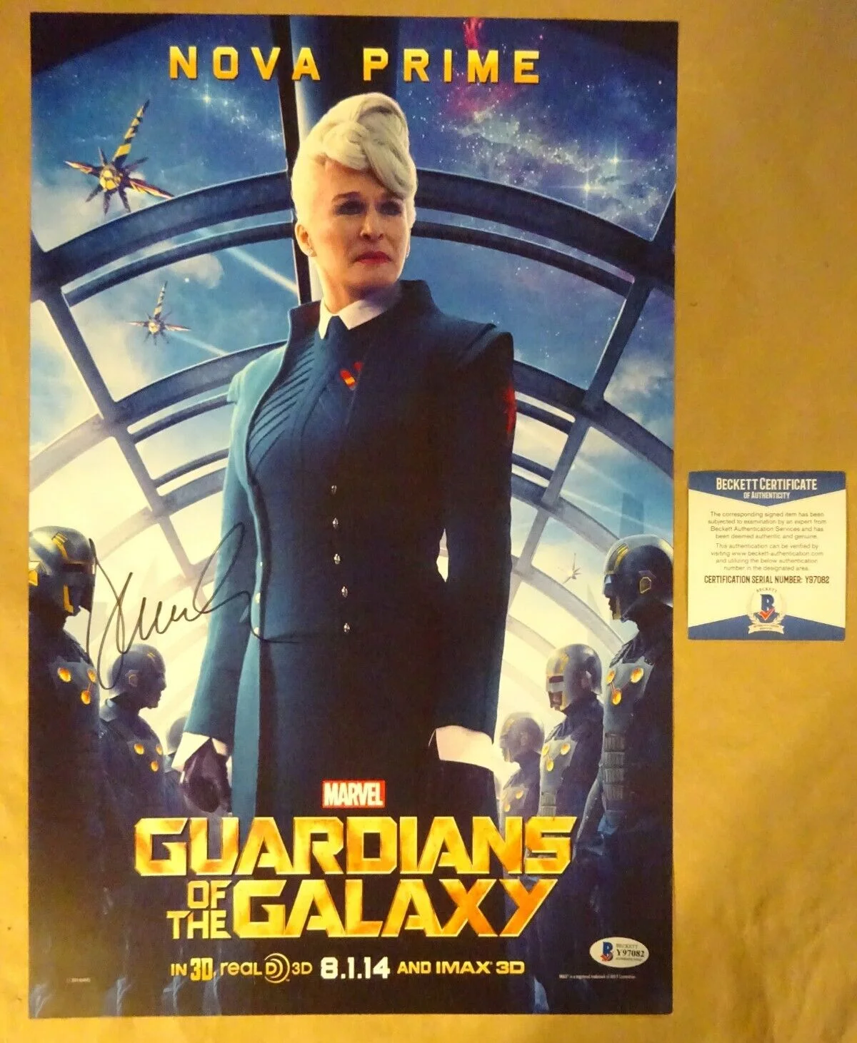 Glenn Close — Signed Glenn Close Autographed 11"x17" Guardians Of The Galaxy Photo BAS COA