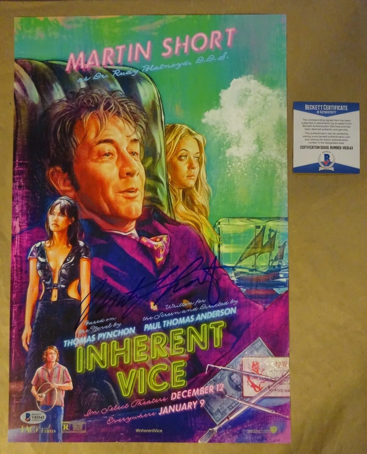 Martin Short — Signed Martin Short Autographed 11"x17" Inherent Vice Photo Beckett BAS COA