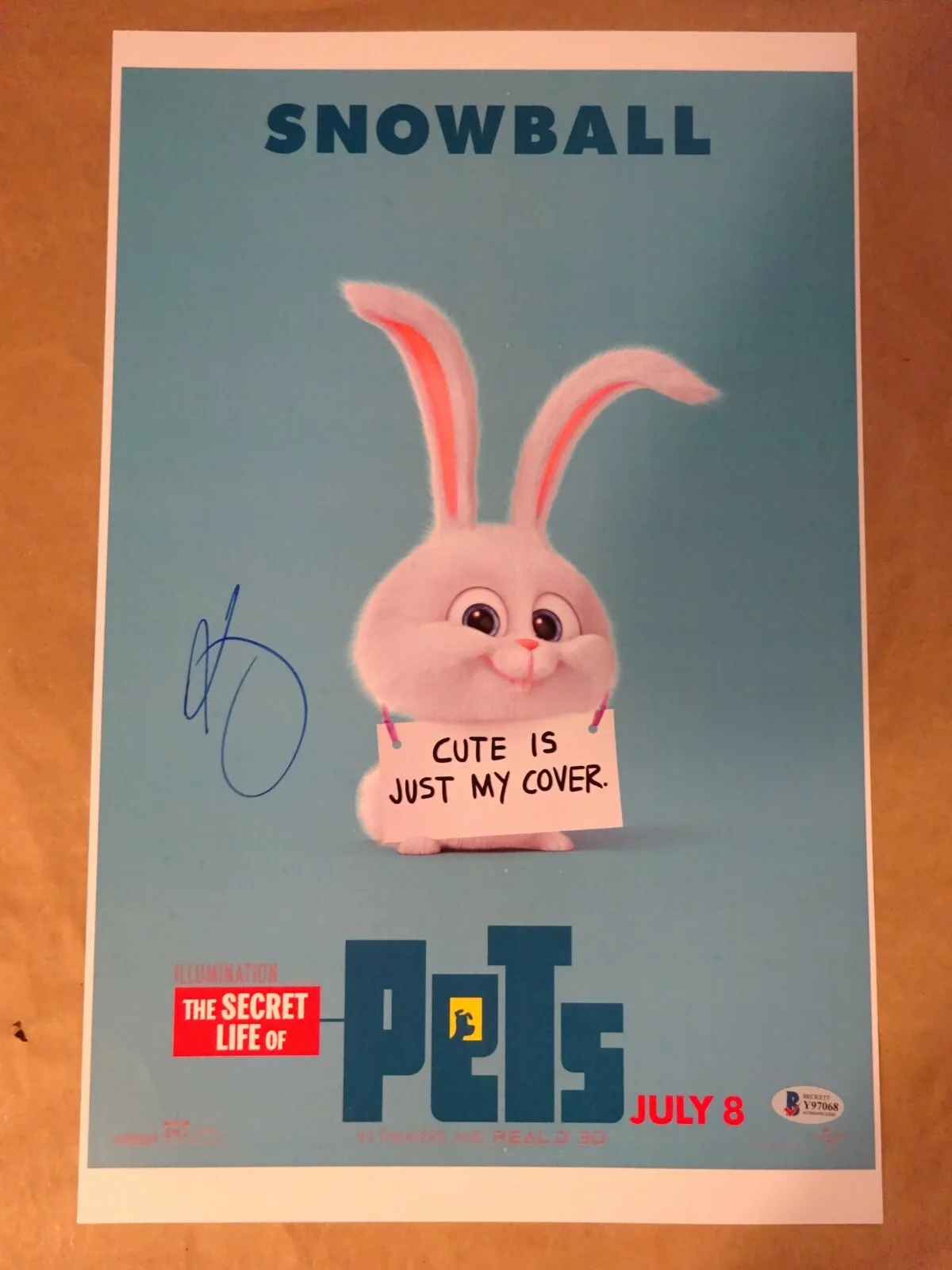 Kevin Hart — Signed Kevin Hart Autographed 11"x17" Secret Life Of Pets Photo Beckett BAS COA, изображение 2