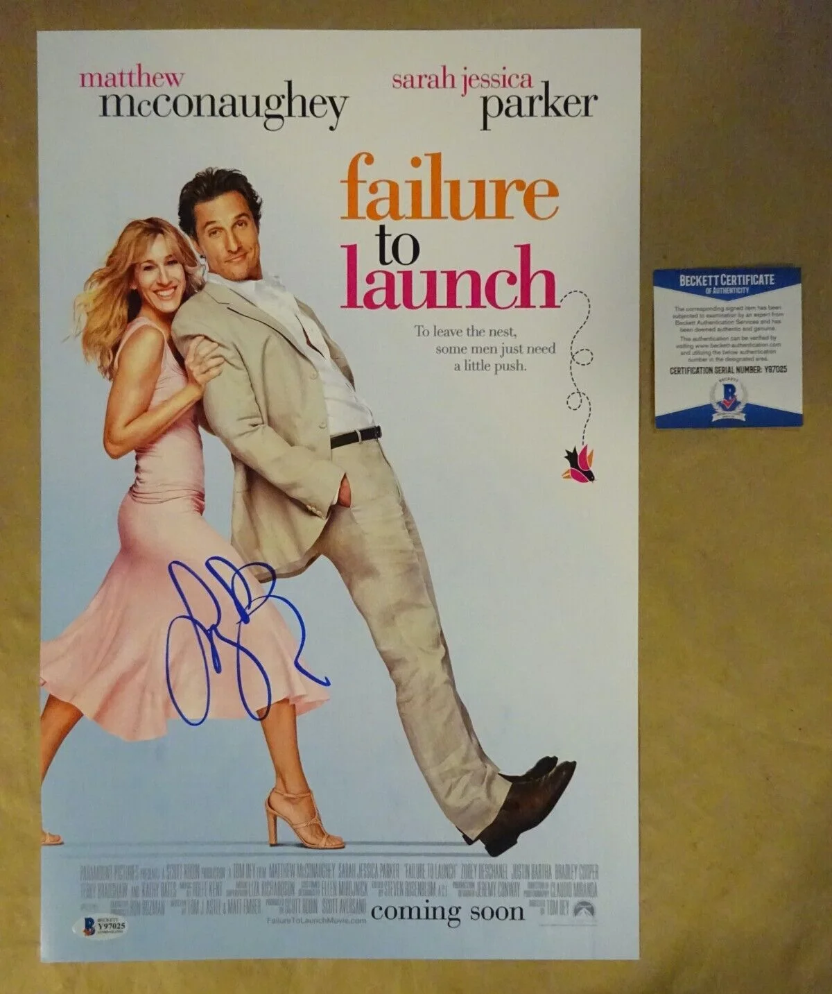 Sarah Jessica Parker — Signed Sarah Jessica Parker Autographed 11"x17" Failure To Launch Photo BAS COA