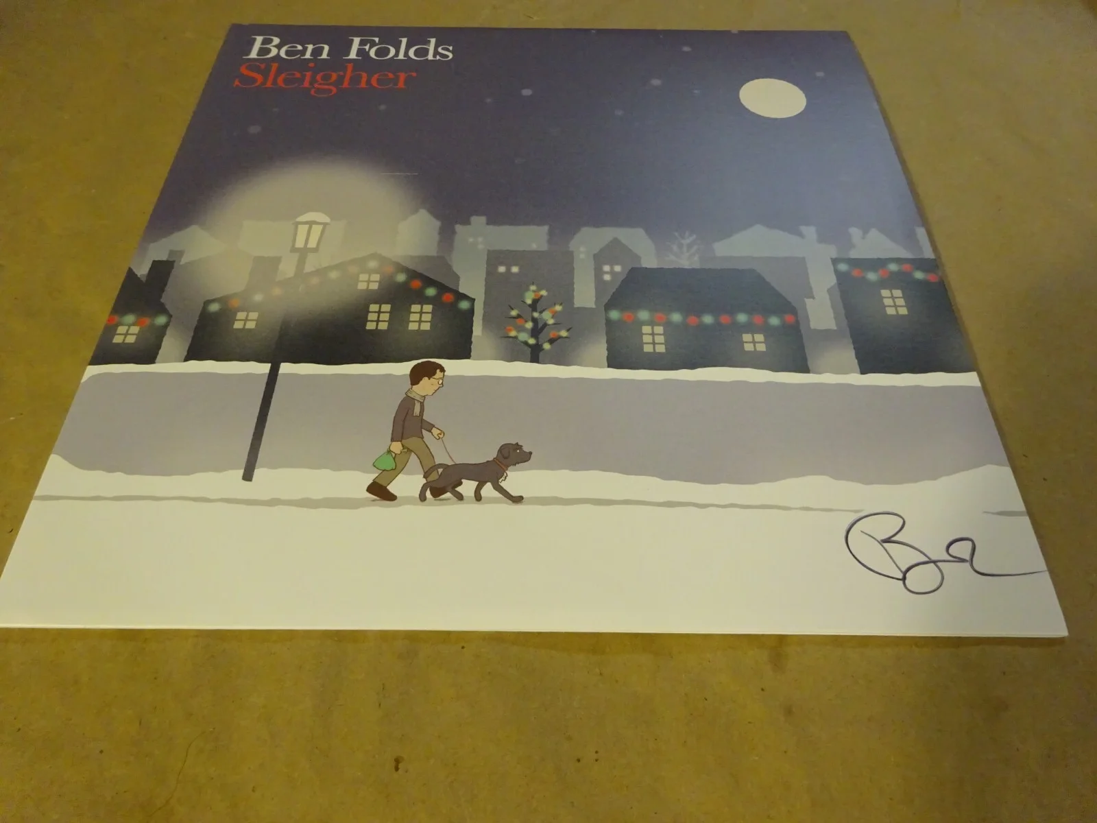 Signed Ben Folds Autographed Sleigher Christmas Album Cover Beckett BAS COA, изображение 4