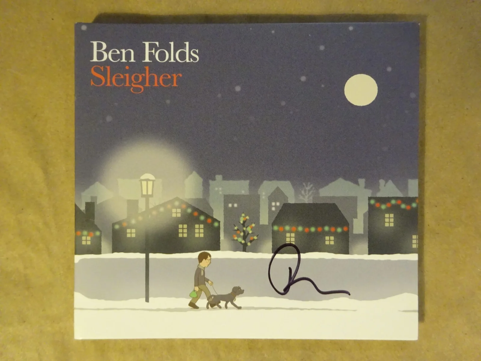 Signed Ben Folds Autographed Sleigher Christmas CD Cover Beckett BAS COA, изображение 2