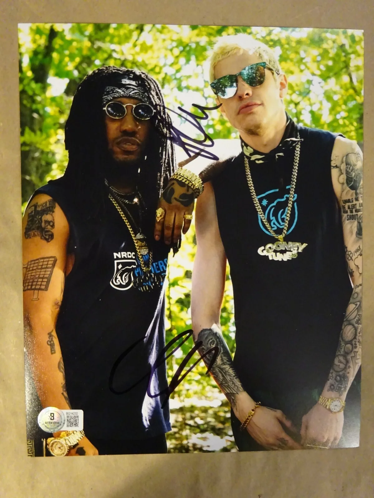 Pete Davidson & Chris Redd — Autographed Pete Davidson & Chris Redd Signed 8"x10" Photo SNL Beckett BAS COA