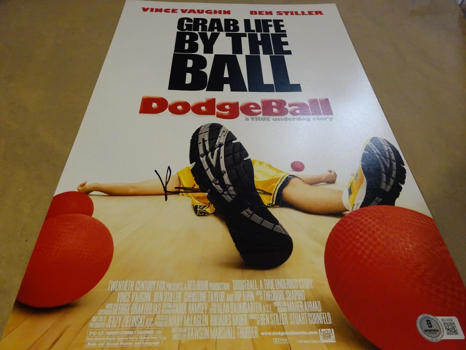 Ben Stiller — Signed Ben Stiller Autographed Dodgeball 11"x17" Photo BAS Beckett COA, image 2