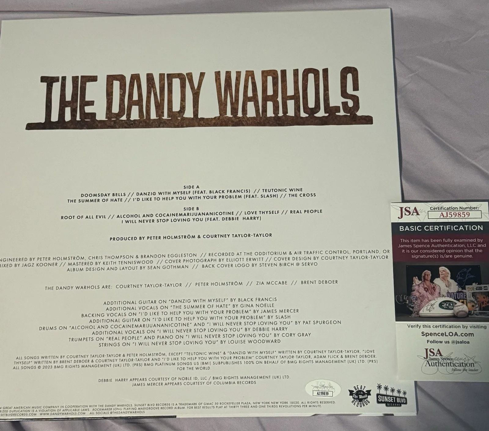The Dandy Warhols Rockmaker Autographed Vinyl Record JSA Certified Original, image 2