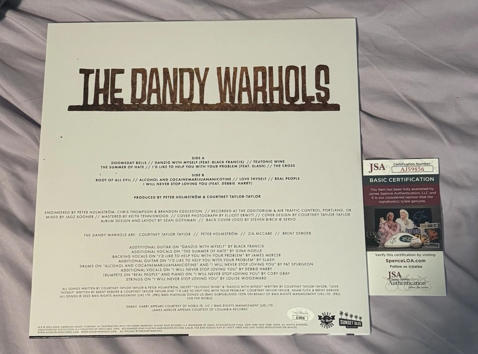 The Dandy Warhols Rockmaker Autographed Vinyl Record JSA Certified Original, image 4
