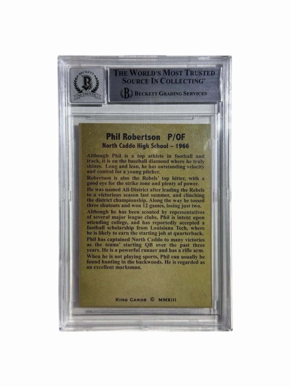 Phil Robertson — PHIL ROBERTSON SIGNED TRADING CARD (BECKETT 10 AUTO), image 2