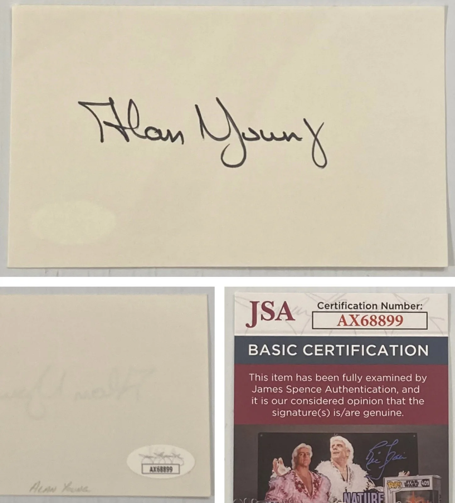Alan Young — Mr Ed Scrooge McDuck Alan Young Signed Autograph 3x5 Index Card - JSA - FREE S&H