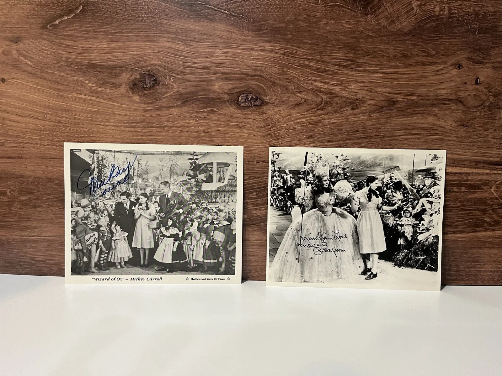 Mickey Carroll, Billie Burke — Wizard of Oz Original Signed 8x10 Mickey Carroll & Margaret Pellegrini Autograph