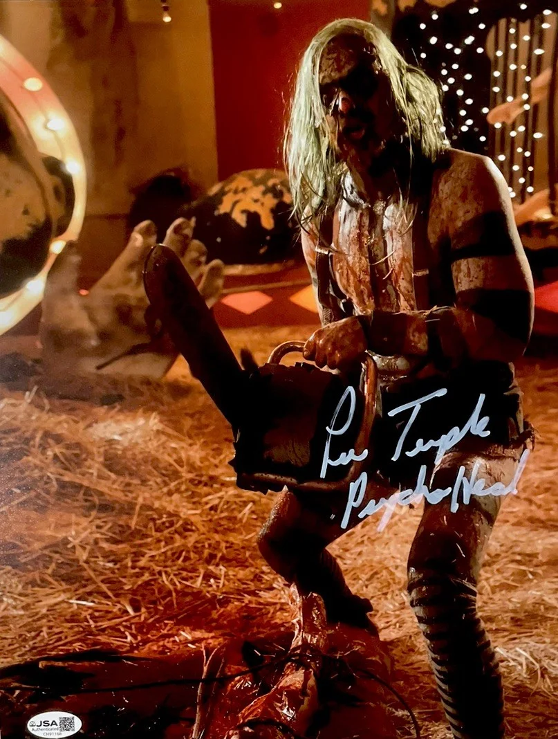 Lew Temple — Lew Temple “Psycho Head” Signed “31” 11x14 photo Rob Zombie JSA Certified