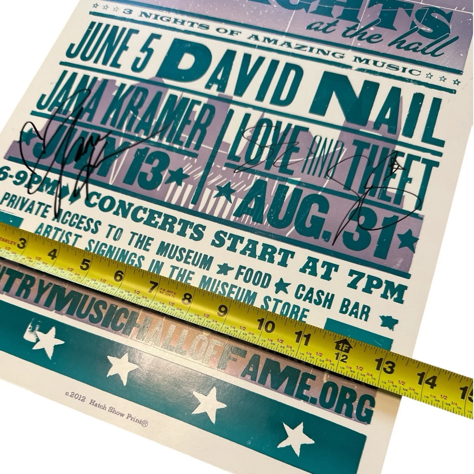 Jana Kramer, Love & Theft Autograph Signed 2012 Concert Hatch Show Print Poster, image 5
