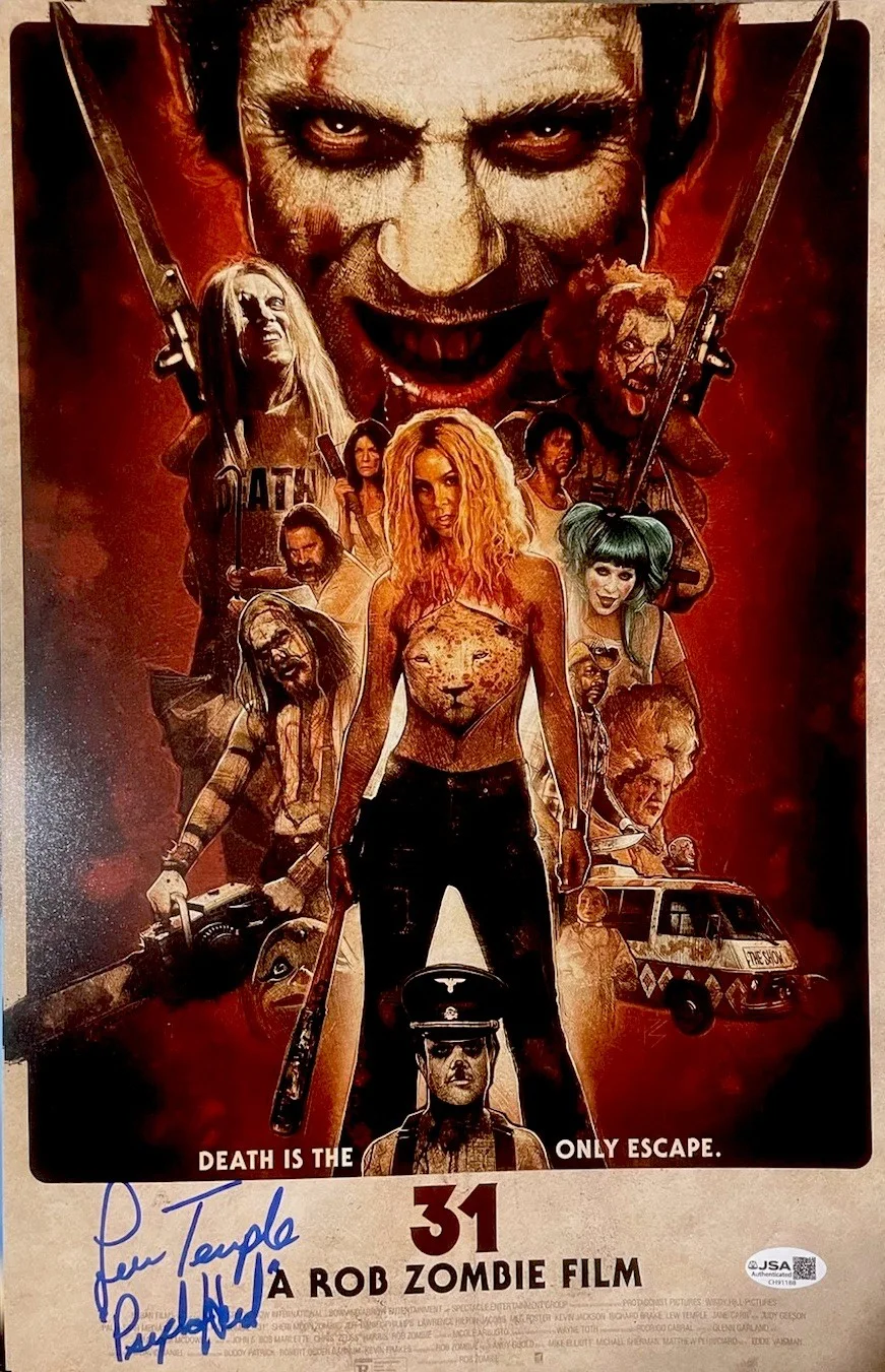 Lew Temple — Lew Temple “Psycho Head” Signed “31” 11x17 Mini Poster Rob Zombie JSA Certified