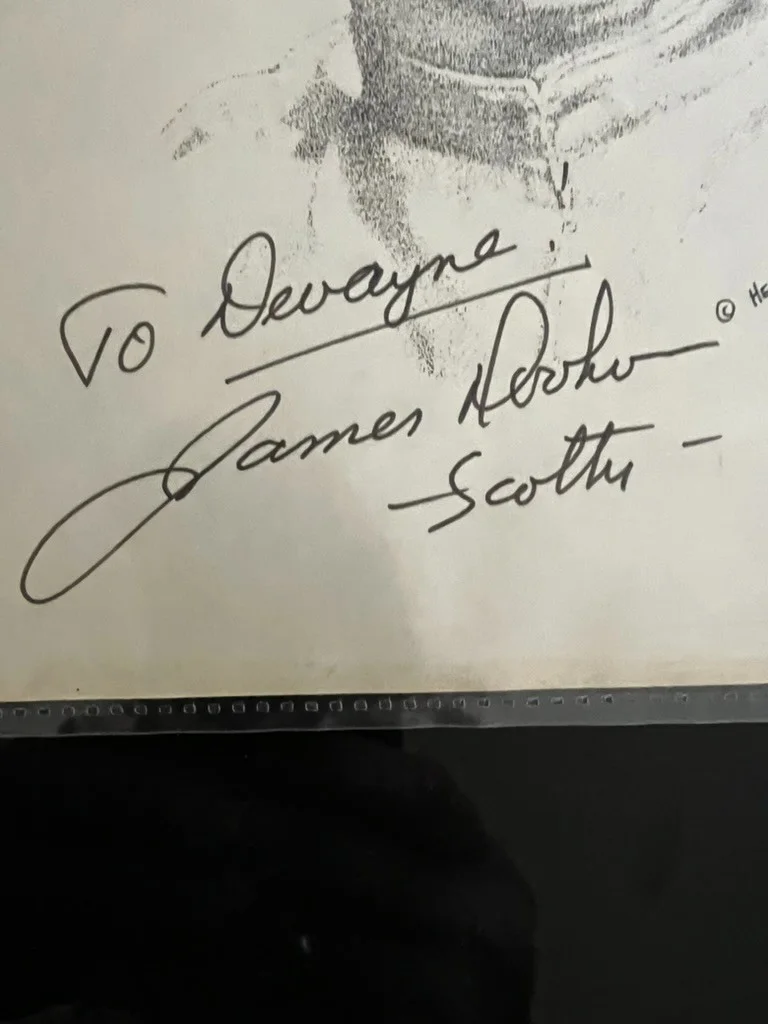 Original James Doohan autograph on Heather Firth Illustration Print, image 2