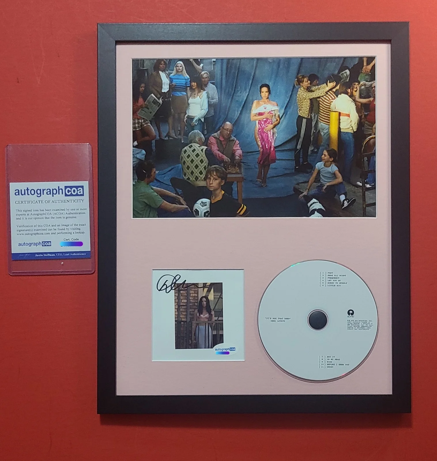 Demi Lovato " ITS NOT THAT DEEP " CD Hand Signed Autograph 11X14 Custom Framed, image 2