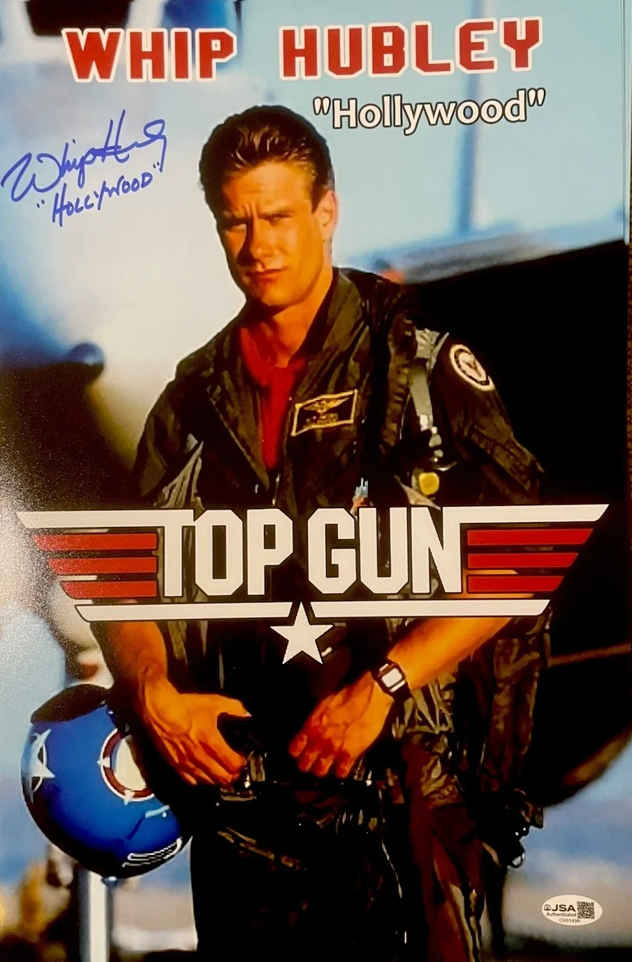 Whip Hubley — “Top Gun” 11x17 Photo Signed By Whip Hubley “Hollywood” with JSA Certified