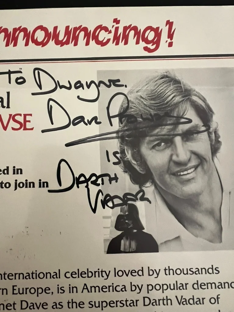 David Prowse — David Prowse Autograph on David Prowse Fan Club Flyer, image 2