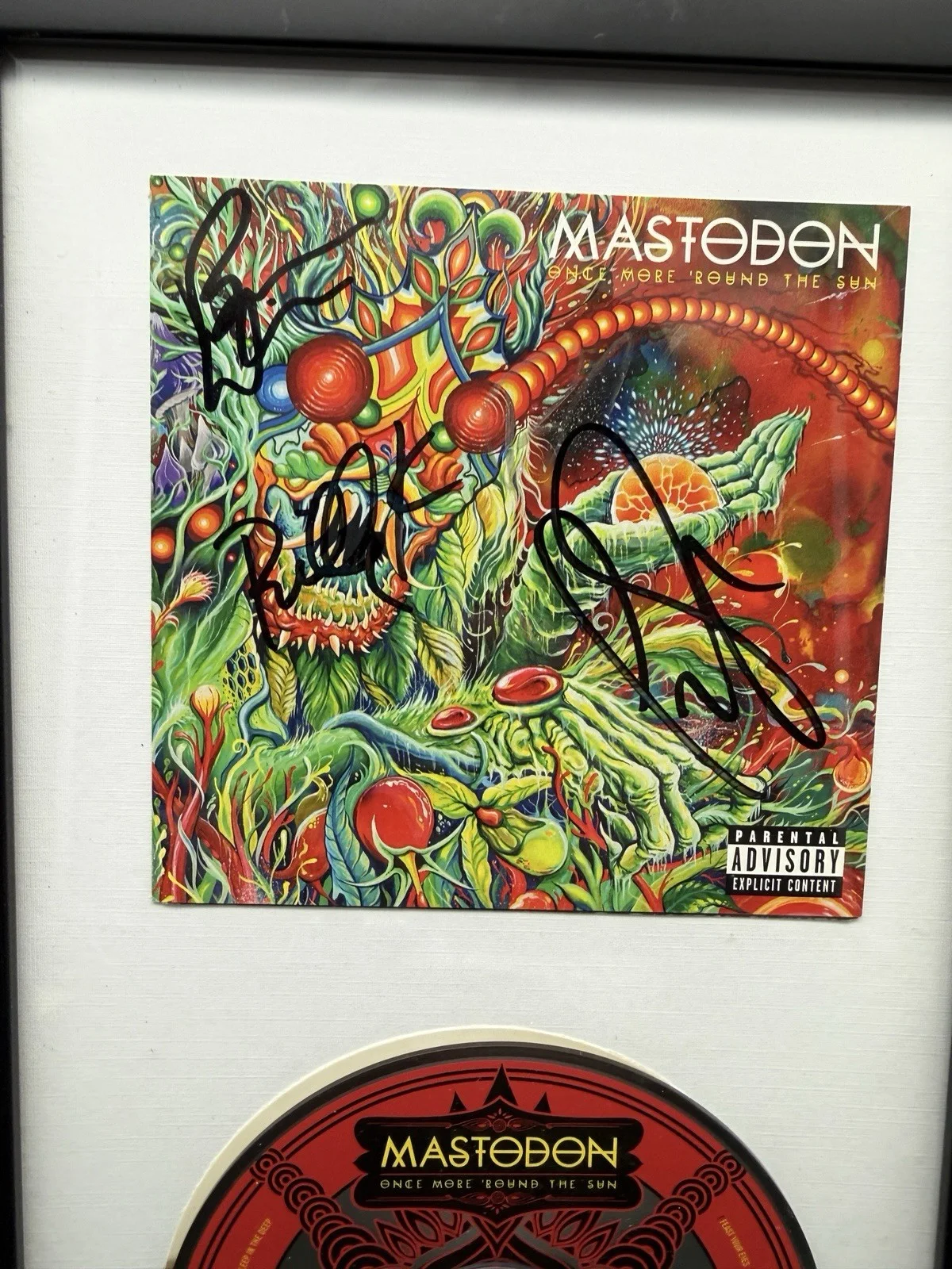 Mastodon SIGNED "Once More Round The Sun" Cd Insert Autographed Framed Auto, image 2