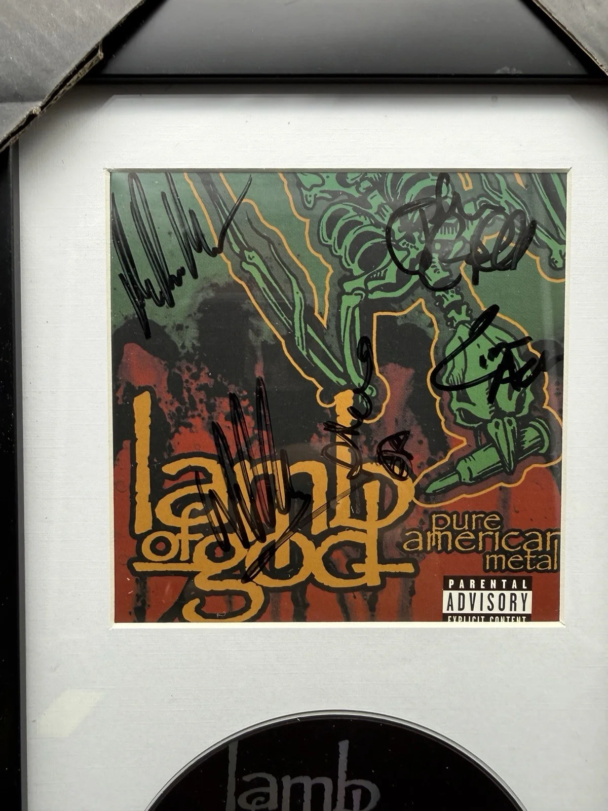 Lamb Of God SIGNED "Pure American Metal" Cd Insert Autographed Framed Auto, изображение 2