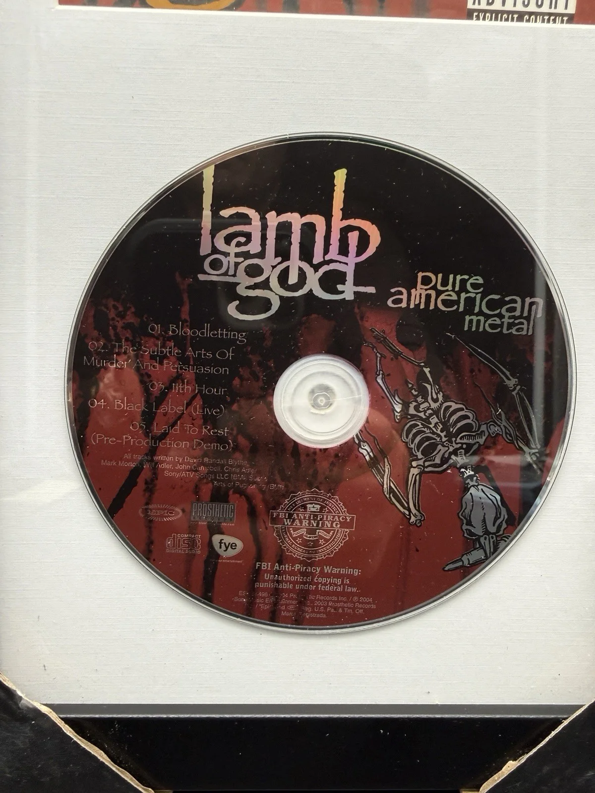 Lamb Of God SIGNED "Pure American Metal" Cd Insert Autographed Framed Auto, изображение 3