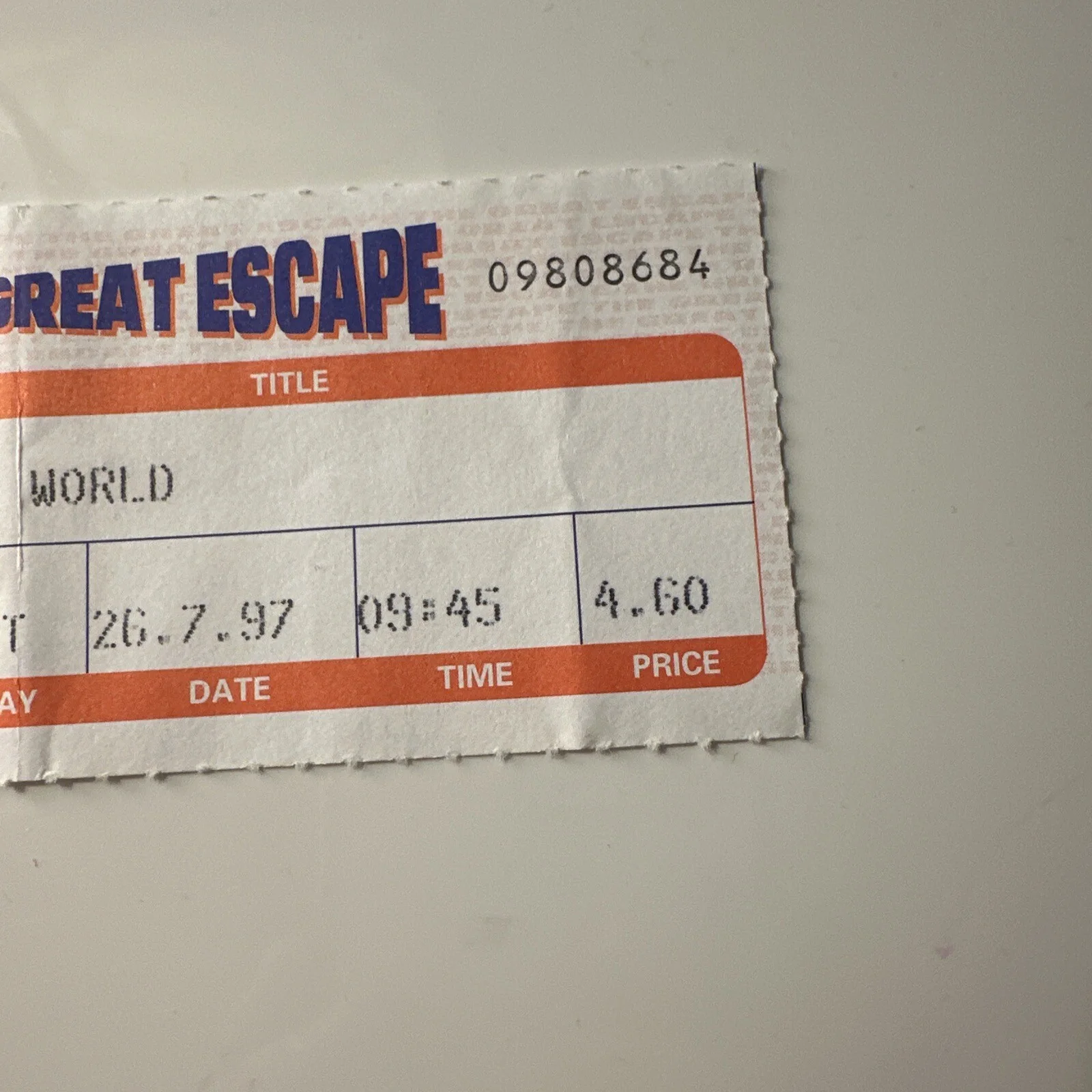 Vintage Jurassic Park LOST WORLD Original UCI Cinemas Ticket Stub 1997 UK, изображение 4