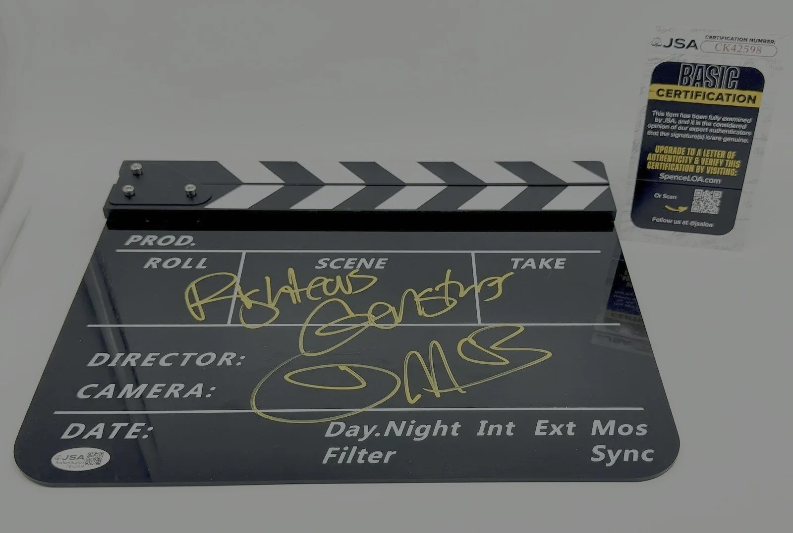 DANNY MCBRIDE — DANNY MCBRIDE SIGNED AUTOGRAPH RIGHTEOUS GEMSTONES CLAPBOARD +JSA COA CLAPPER, image 2