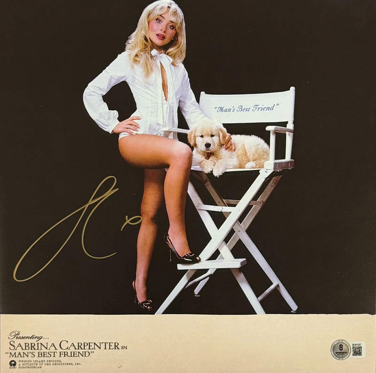 Bono — Sabrina Carpenter Signed Man's Best Friend Album Vinyl Insert Autograph Beckett