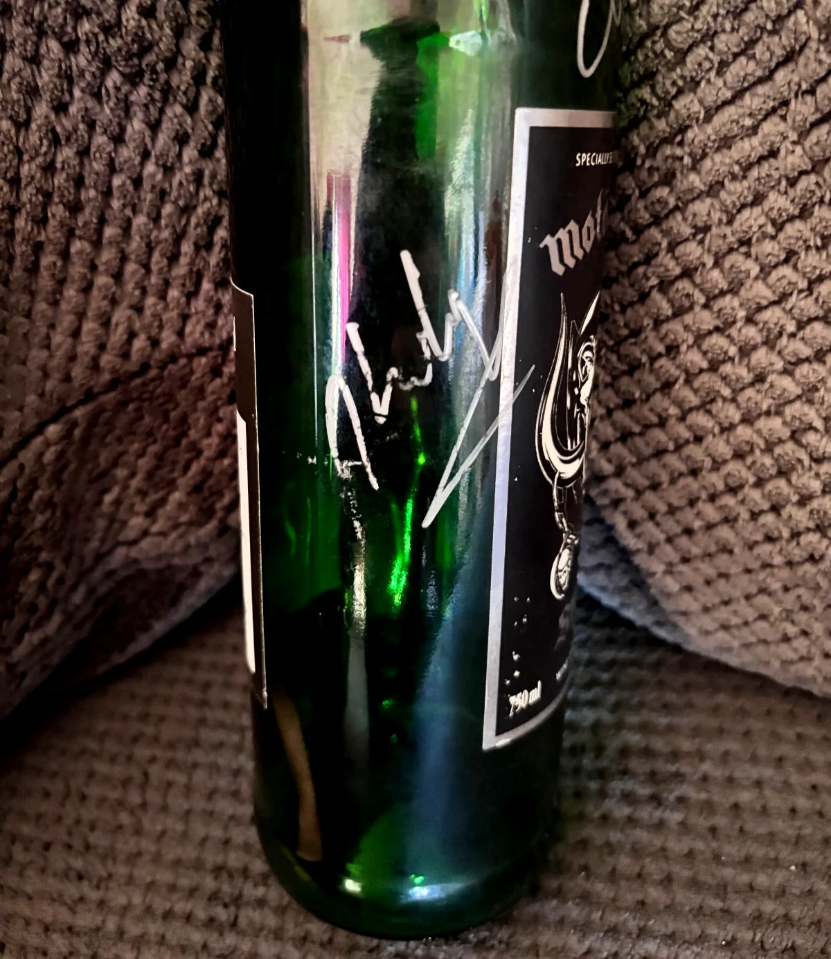 Motorhead Signed Autographed Bottle Lemmy Phil Mikkey Auto's empty, image 3